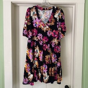 Pioneer Woman V Neck Jersey Tiered Dark Romantic Cottagecore Dress Medium